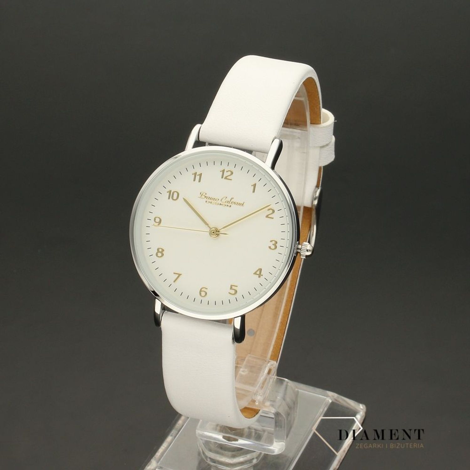 Zegarek damski Bruno Calvani BC90010 SILVER z białym paskiem (1).jpg